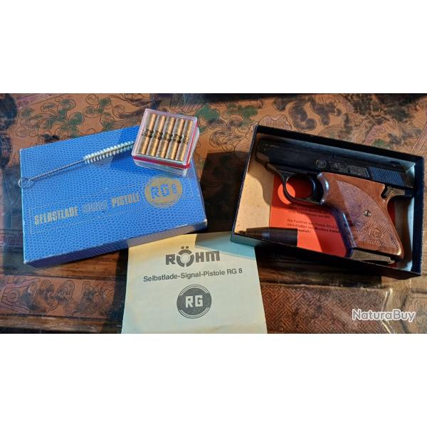 PISTOLET D'ALARME ROHM RG8,1976, 8MM PAK, ETAT NEUF,DANS SA BOITE D'ORIGINE