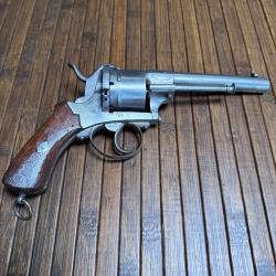 BEAU REVOLVER TYPE LEFAUCHEUX GROS CALIBRE 12 mm broche TOP ETAT MIROIR