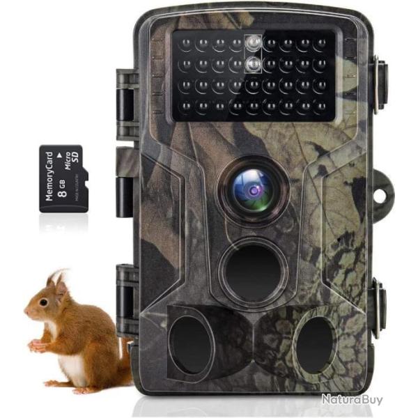Cam�ra de Chasse Carte SD 32GB 4K HD Vision Nocturne 25M Angle 90� 50MP Infrarouge  �tanche IP65
