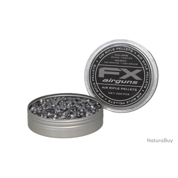500 Plombs Cal 5.5mm/.22 FX Airguns Plombs .22/ 5.5mm 16 grains FX Airguns