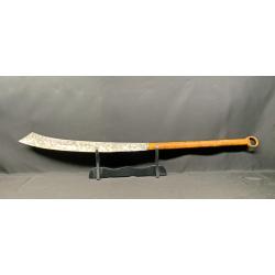 ANCIEN ET IMPOSANT SABRE D'EXECUTION D'ASIE DAO, XVIII ET XIX&deg;, POIGNEE TOP, GUERRIER, DHA