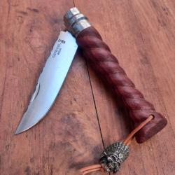 Couteau OPINEL Inox N9 Manche en PADOUK  SCULPT&Eacute;
