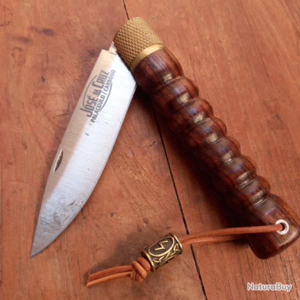Joli Couteau JOS� DA CRUZ Manche en Bois Sculpt�