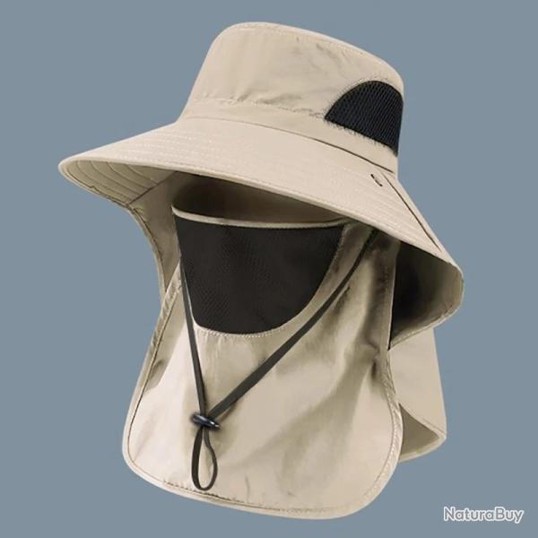 Chapeau Bob Anti UV Outdoor Rabat Cou P�che Chasse Randonn�e Camping Protection Soleil Mixte Kaki