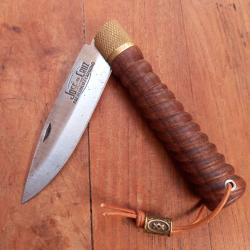 Couteau JOS&Eacute; DA CRUZ Custom Manche en Bois Sculpt&eacute;