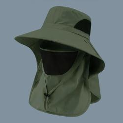 Chapeau Bob Anti UV Outdoor Rabat Cou P&ecirc;che Chasse Randonn&eacute;e Camping Protection Soleil Mixte Vert