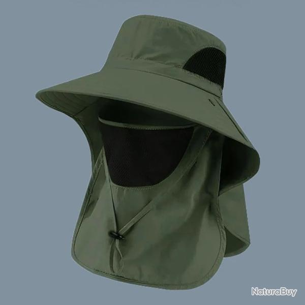 Chapeau Bob Anti UV Outdoor Rabat Cou P�che Chasse Randonn�e Camping Protection Soleil Mixte Vert