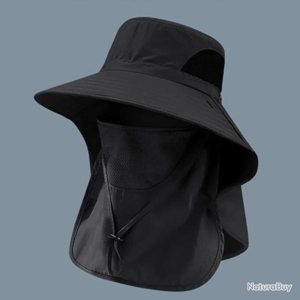 Chapeau Bob Anti UV Outdoor Rabat Cou P�che Chasse Randonn�e Camping Protection Soleil Mixte Noir