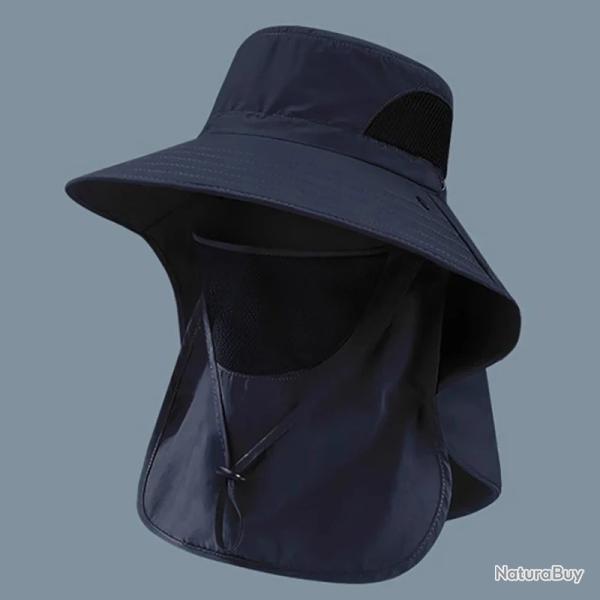 Chapeau Bob Anti UV Outdoor Rabat Cou P�che Chasse Randonn�e Camping Protection Soleil Mixte Bleu