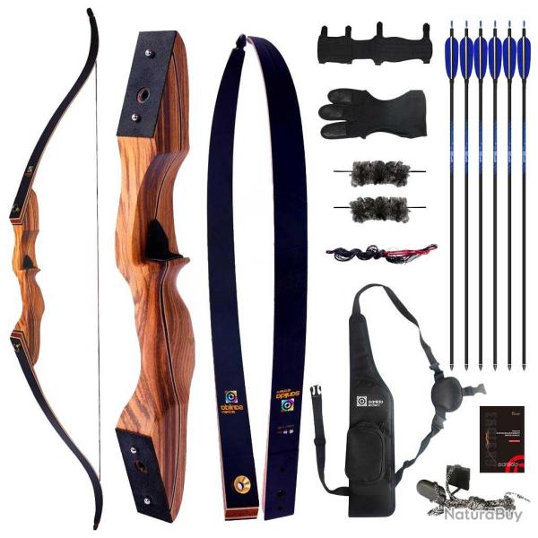 Pack complet arc recurve take down Sanlida Eagle X9 LH 35 lbs