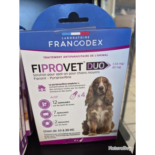 FRANCODEX FIPROVET DUO PIPETTES  10 20 kg
