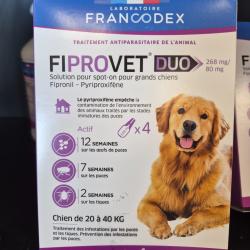 FRANCODEX FIPROVET DUO PIPETTES 20 kg 40 kg