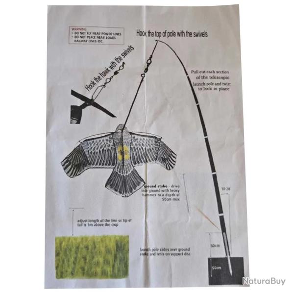Cerf-Volant Effaroucheur Anti-Oiseaux Protection Cultures Jardin
