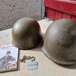 Casque M51 plaque d'identit&eacute; livre guerre d'Alg&eacute;rie