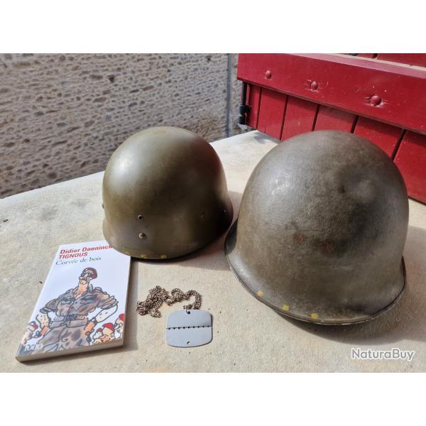 Casque M51 plaque d'identit� livre guerre d'Alg�rie