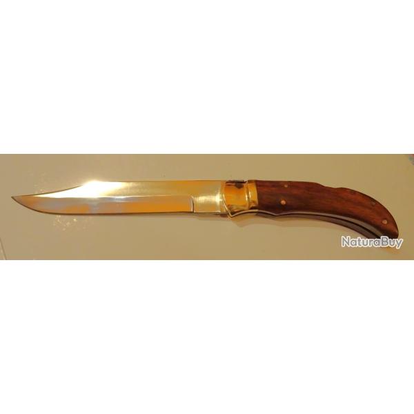 COUTEAU LAGUIOLE CHASSE � la D'ESTAING VINTAGE  � POMPE + ETUI CUIR