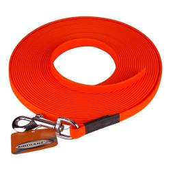 Longe BIOTHANE BETA plate 13 mm orange fluo 2 m AVEC poign&eacute;e