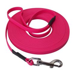 Longe BIOTHANE BETA plate 13 mm 2 m AVEC poign&eacute;e rose passion