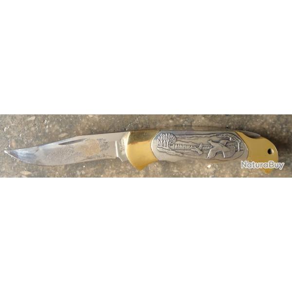 COUTEAU CHASSE  RARE " F.M. SOLINGEN GERMANY " � POMPE 1970 SORTI DE COLLECTION