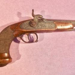 PISTOLET DE VOYAGE &Agrave; PERCUSSION vers 1840.