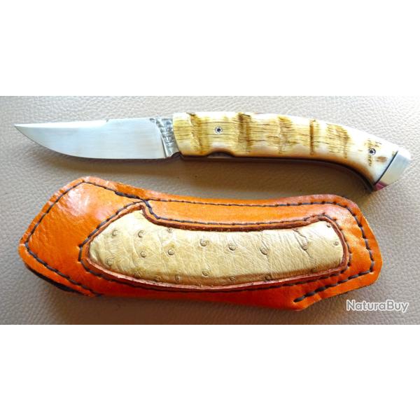 COUTEAU CHASSE 1515 MANU LAPLACE THIERS COLLECTION CHAMBORD NEUF + ETUI ARTISAN OFFERT