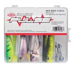 Kit Leurre Souple Pulse Shad Mixbox avec T&ecirc;tes Plomb&eacute;es 11cm