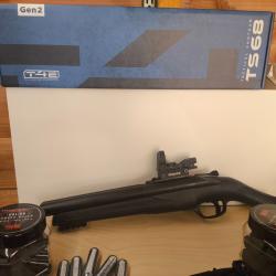 Fusil de d&eacute;fense Umarex T4E TS68 Gen2 - .68 (16 Joules) + billes + sacoche + Redot aimpoint