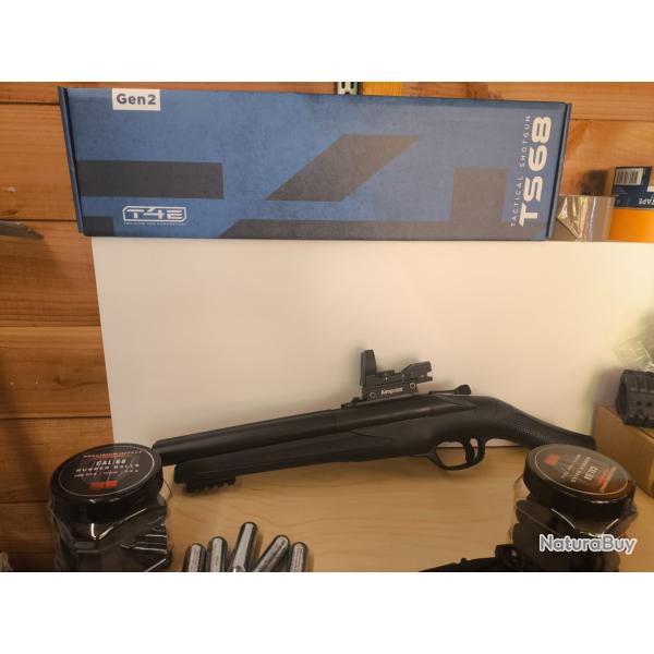 Fusil de d�fense Umarex T4E TS68 Gen2 - .68 (16 Joules) + billes + sacoche + Redot aimpoint