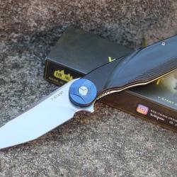Couteau Y-Start Lame Acier D2 Two-Tone Tanto | Manche G10 Black Liner Lock Clip