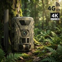 Cam&eacute;ra de Chasse 4G Connect&eacute;e au t&eacute;l&eacute;phone 4K - Vision Nocturne 100m et D&eacute;tection de Mouvement