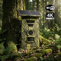 Cam&eacute;ra de Chasse Wifi Solaire Connect&eacute;e T&eacute;l&eacute;phone Sans Abonnement - Vision Nocturne100m