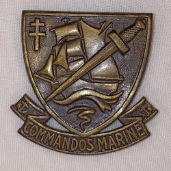 Insigne de b&eacute;ret Commandos de Marine vintage ann&eacute;es 60