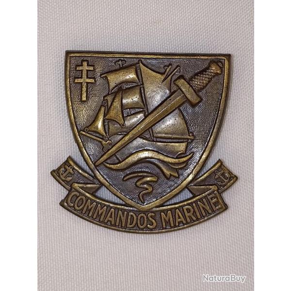 Insigne de b�ret Commandos de Marine vintage ann�es 60