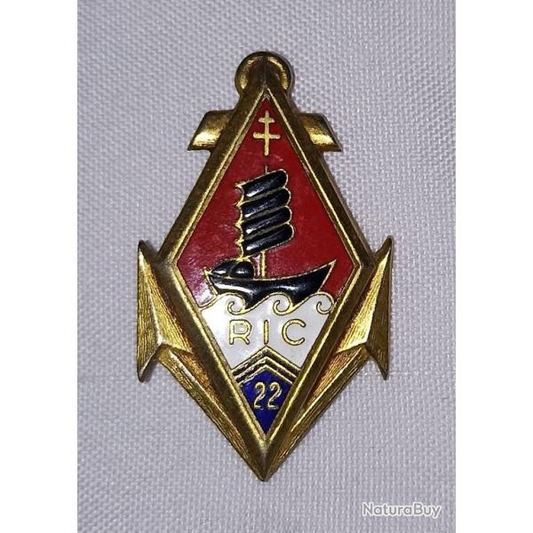 Insigne du 22�me R�giment Infanterie Colonial guerre Indochine