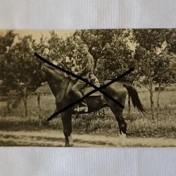 Carte photo soldat Allemand &agrave; cheval 1940 WW2