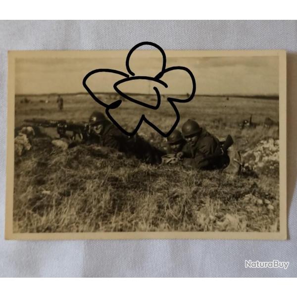Carte photo soldats fran�ais Tirailleurs � la Mitraille 39/45