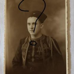 Carte photo soldat 1er R&eacute;giment de Zouaves tenue tradition ann&eacute;es 30