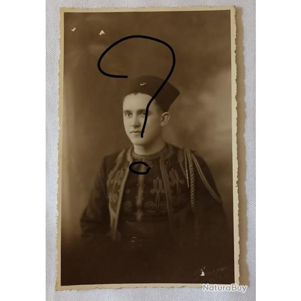 Carte photo soldat 1er R�giment de Zouaves tenue tradition ann�es 30