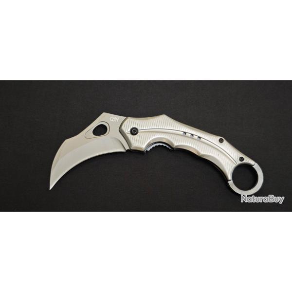 Couteau pliant Herbertz Karambit aluminium gris - r�f. 201314