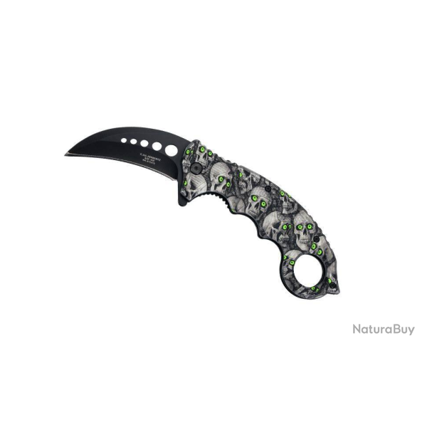 Couteau pliant Herbertz Karambit T�te de Mort - r�f. 572413