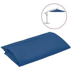 Tissu remplacement parasol d&eacute;port&eacute; polyester bleu azur&eacute; 300 cm anti UV