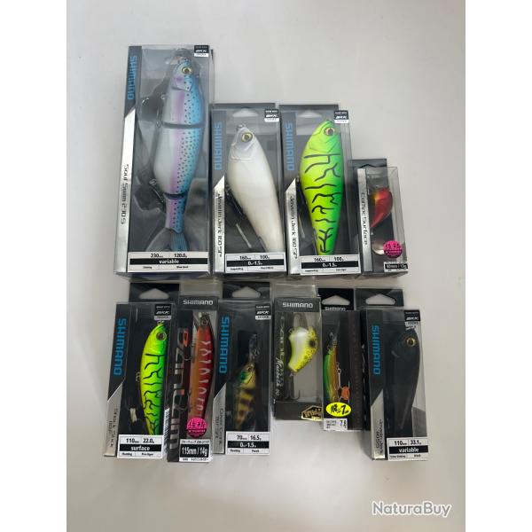op� ! Lot de 10 leurres Shimano 1