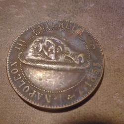 Monnaie pi&egrave;ce 10 centimes satirique &eacute;poque Napol&eacute;on III