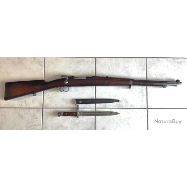 FUSIL MAUSER CHILIEN ET BAIONETTE  MODELE 1895 PAR LOEWE A BERLIN  CALIBRE 7X57 MAUSER