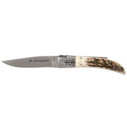 Couteau R&eacute;gional Le Camarguais N&deg;12 Trident soud&eacute; Bois de Cerf Lame 105mm