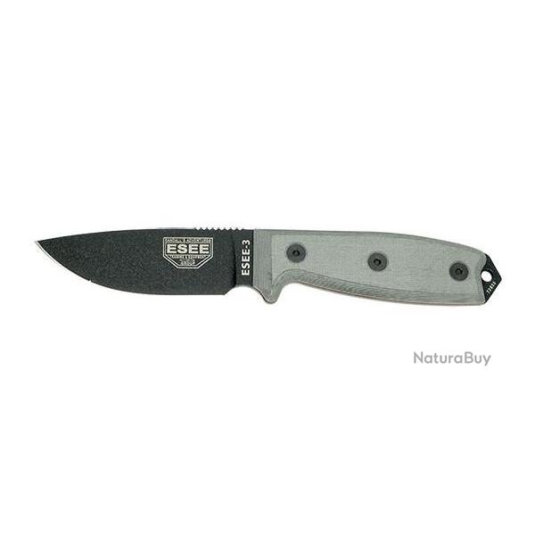 Couteau Fixe ESEE-3 - Noir - Pommeau modifi�
