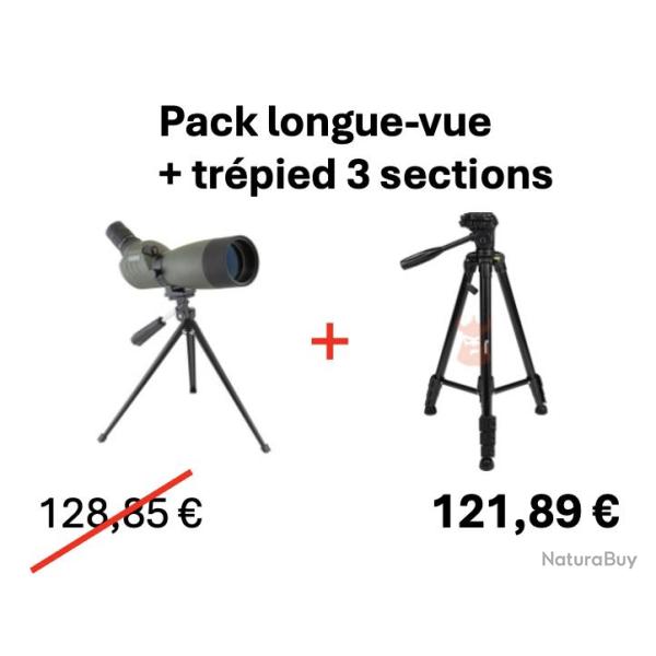 Pack longue-vue Avalon 20-60x60 + tr�pied 3 sections pour tir � l'arc