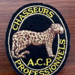 Ancien &Eacute;cusson Brod&eacute; ACP - Association Chasseurs Professionnels - Safari Afrique - Rare