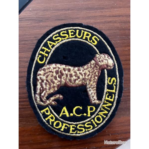 Ancien �cusson Brod� ACP - Association Chasseurs Professionnels - Safari Afrique - Rare