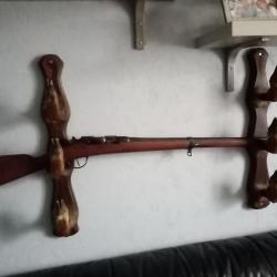 Beau Fusil Gras modifi&eacute; en calibre 20 chasse mod&egrave;le 1874 St Etienne Bois long